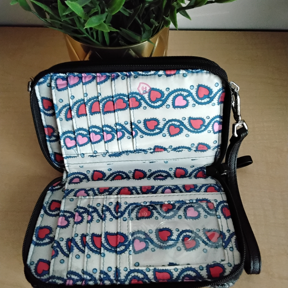 Embroidered Denim Wristlet Bag - Picture 2 of 4